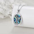wholesale 925 Sterling Silver Abalone Shell Saint Michael Protect Us Angel Pendant Necklace-0-2