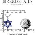 wholesale 925 Sterling Silver Blue Enamel Star of David Pendant Necklace  for Men & Women-0-3