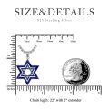 wholesale 925 Sterling Silver Blue Enamel Star of David Pendant Necklace  for Men & Women-0-3