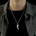 wholesale 925 Sterling Silver Howling Wolf Claw Fang Pendant Necklace Oxidized Tribal Jewelry-0-1