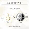wholesale 14k Yellow Gold Star of David Cross Pendant Necklace with Multi-Colored Stones for Women-0-3