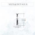wholesale 925 Sterling Silver Black Plated Stretching Cat Pear Cut Zircon Pendant Necklace-0-4