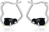 wholesale 925 Sterling Silver Penguin Heart Hoop Earrings Gift for Women-Penguin