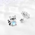wholesale 925 Sterling Silver Raccoon Moonstone Heart Stud Earrings for Women Gift-0-1