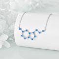 wholesale 925 Sterling Silver Blue Opal Molecule Structure Necklaces - Science  for Women-0-1