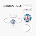 wholesale 925 Sterling Silver Blue Crystal Cardinal Bird Charm Bracelet-0-3