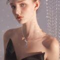wholesale 925 Sterling Silver Infinity Pendant Necklace With Blue Stone-0-5