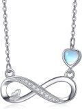 wholesale 925 Sterling Silver Infinity Heart Butterfly Pendant Necklace-0-0