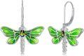 wholesale 925 Sterling Silver Blue Enamel Dragonfly Leverback Drop Dangle Earrings for Women-0-8