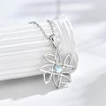 wholesale 925 Sterling Silver Flower Moonstone CZ Pendant Necklace for Women-0-1