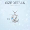 wholesale 925 Sterling Silver Moonstone Viking Nine-Tailed Fox Pendant Necklace for Men & Women-0-3