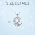 wholesale 925 Sterling Silver Fox Crescent Moon Pendant Necklace Wholesale With Moonstone-0-3