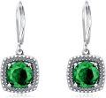 wholesale 925 Sterling Silver with Birthstone Crystal Earrings – Hypoallergenic Leverback, Austrian Sourced Gem-0-0