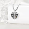 wholesale 925 Sterling Silver Heart Shaped Photo Frame Pendant Necklaces Gifts for Women-0-2