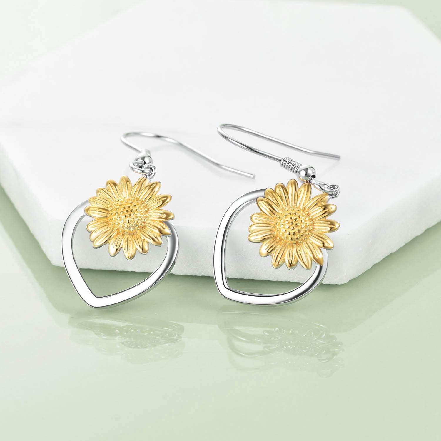 925 Sterling Silver Multicolor Floral Leverback Earrings-0-3