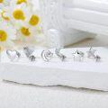 wholesale 925 Sterling Silver Heart Moon Star Stud Earring Sets for Women (3 pairs)-0-3
