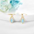 wholesale 14K Gold Larimar Drop Earrings - Elegant s for Her-0-1