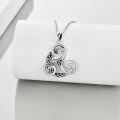 wholesale 925 Sterling Silver Celtic Triquetra Knot Pendant Necklaces for Women and Men-0-2