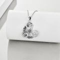 wholesale 925 Sterling Silver Celtic Triquetra Knot Pendant Necklaces for Women and Men-0-2