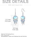 wholesale 925 Sterling Silver Blue Moonstone Jellyfish Dangle Drop Earrings for Women Gift-0-3