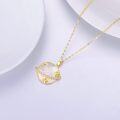 wholesale 14K Gold Mother-of-Pearl Crescent & Stars Pendant Necklace for Women-0-4