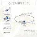 wholesale 925 Sterling Silver Blue Crystal Star Pendant Chain Bracelet For Women-0-3