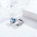 wholesale 925 Sterling Silver Blue Crystal Heart Celtic Knot Moon Stud Earring Set-0-2
