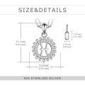 wholesale 925 Sterling Silver Zodiac Pisces Pendant Necklace With Cubic Zirconia Sunburst Design-0-3