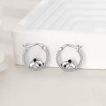wholesale 925 Sterling Silver Cute Koala Hoop Earrings-0-2
