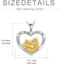 wholesale 925 Sterling Silver Heart-Shaped Gold Stone Sisters Forever Friendship Pendant Necklace for Women-0-5