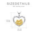 wholesale 925 Sterling Silver Necklace Wholesale Sister Friendship Heart Pendant With Gold Tone Women-0-5
