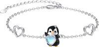 wholesale 925 Sterling Silver Penguin Heart Bracelet for Women Daughter Her Adjustable s-16 Penguin