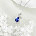 wholesale 925 Sterling Silver Blue Crystal Dragonfly Pendant Necklace s for Women-0-3