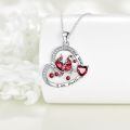 wholesale 925 Sterling Silver Red Bird and Heart Pendant Necklace for Women Girls Gifts-0-1
