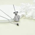 wholesale 925 Sterling Silver Angel Wings Heart Cremation Urn Pendant Necklace Memorial Keepsake-0-4