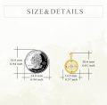wholesale 14K Gold Compass Pendant Necklace with Diamond Accent and Moon Phase Design for Women (Length: 36)-0-5