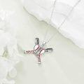 wholesale 925 Sterling Silver Baseball Bat & Ball Pendant Necklace Sport Lover Gifts for Her-0-3