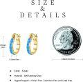 wholesale 925 Sterling Silver Blue Fire Opal Huggie Hoop Earrings for Women-0-5
