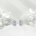 wholesale 925 Sterling Silver Animal Stud Earrings - Monkey with Blue Heart Crystal-0-2