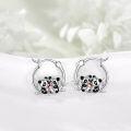 wholesale 925 Sterling Silver Panda Bear Huggers Hoop Earrings - Adorable Gifts for Her Him-0-2
