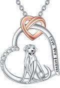 wholesale 925 Sterling Silver 925 Infinity Heart with Golden Retriever and Love You Forever Engraved Pendant Necklace for Women-0-0