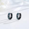 wholesale 925 Sterling Silver Hoop Earrings Wholesale With Blue Inlay Design For Women-0-8