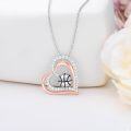 wholesale 925 Sterling Silver Sports Ball in Heart Pendant Necklace for Women - Baseball/Volleyball/Basketball/Soccer s-0-1