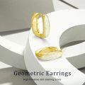 wholesale 925 Sterling Silver & Yellow Gold-Plated Opal Huggie Hoop Earrings for Women-0-5