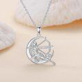 wholesale 925 Sterling Silver Moon Bow and Arrow Pendant Necklace Greek Goddess Jewelry Roman Mythology Gift for Women-0-1