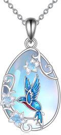 wholesale 925 Sterling Silver Fox Moonstone Pendant Necklace-0-0