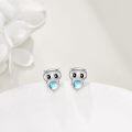 wholesale 925 Sterling Silver Blue Moonstone Owl Stud Earrings-0-2