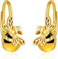 wholesale 925 Sterling Silver Gold Plated Honeybee Drop Dangle Hook Earring for Women Girls Gifts-0-0