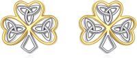 wholesale 925 Sterling Silver Celtic Knot Shamrock Stud Earrings with Evil Eye Design-Clover Earrings
