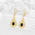 wholesale 925 Sterling Silver Filigree Teardrop Black Onyx Leverback Earrings for Women - Vintage Inspired  Ideas-0-2